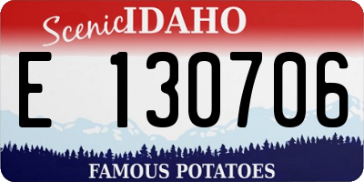 ID license plate E130706