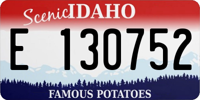 ID license plate E130752