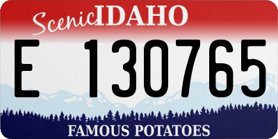 ID license plate E130765