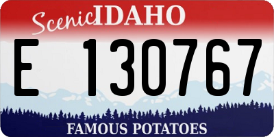 ID license plate E130767