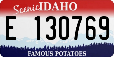 ID license plate E130769