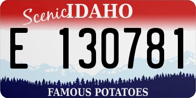 ID license plate E130781