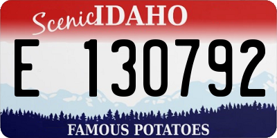 ID license plate E130792