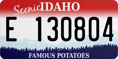 ID license plate E130804