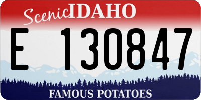 ID license plate E130847
