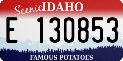ID license plate E130853