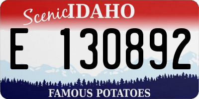 ID license plate E130892