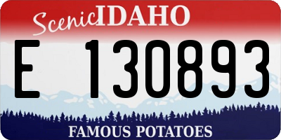 ID license plate E130893