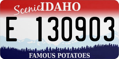 ID license plate E130903