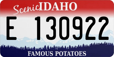 ID license plate E130922