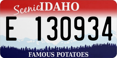 ID license plate E130934