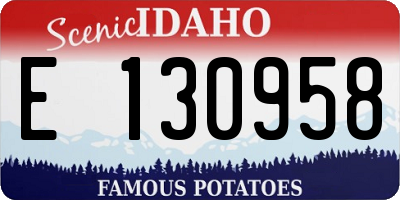 ID license plate E130958