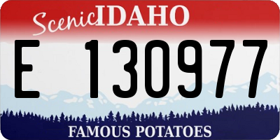 ID license plate E130977