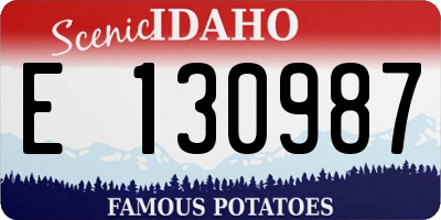 ID license plate E130987