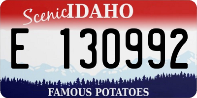 ID license plate E130992