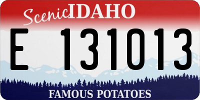 ID license plate E131013
