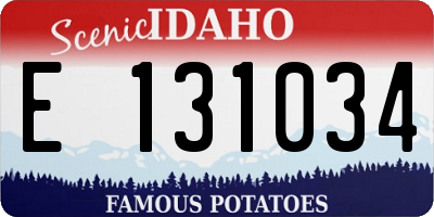 ID license plate E131034
