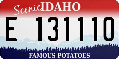 ID license plate E131110