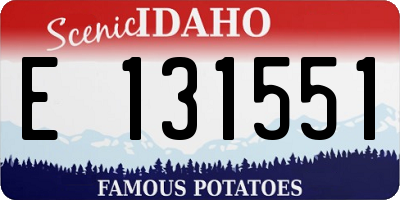 ID license plate E131551