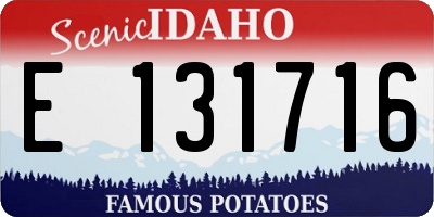 ID license plate E131716