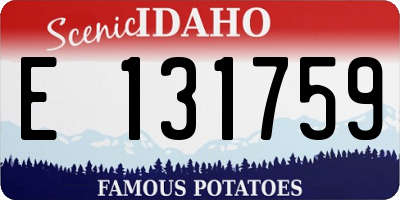 ID license plate E131759