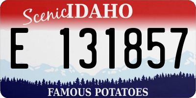 ID license plate E131857