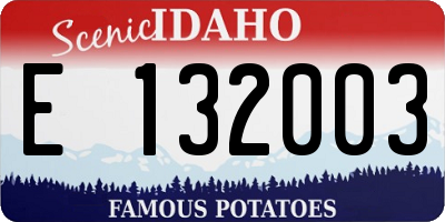 ID license plate E132003