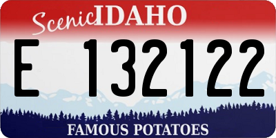 ID license plate E132122