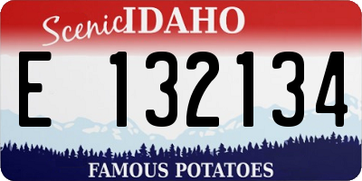 ID license plate E132134