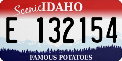 ID license plate E132154