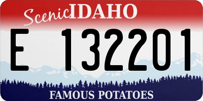 ID license plate E132201