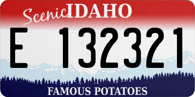 ID license plate E132321