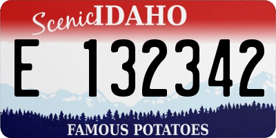 ID license plate E132342