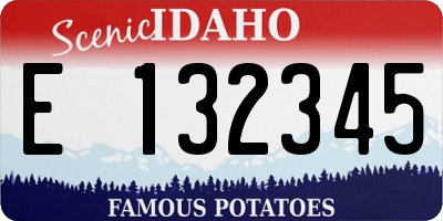ID license plate E132345