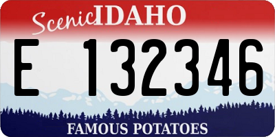 ID license plate E132346
