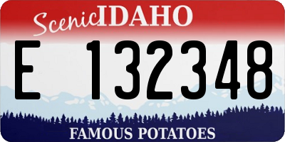 ID license plate E132348