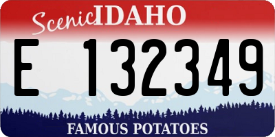 ID license plate E132349