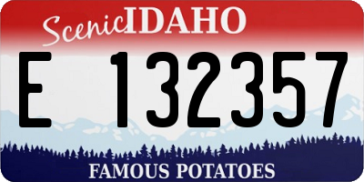 ID license plate E132357