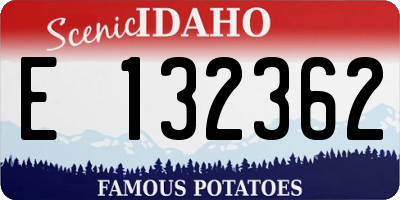 ID license plate E132362