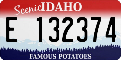 ID license plate E132374