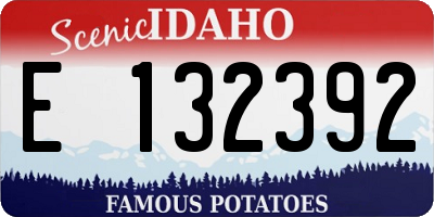 ID license plate E132392