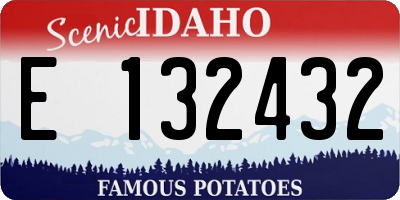 ID license plate E132432