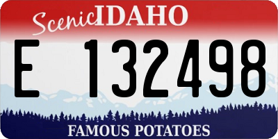 ID license plate E132498