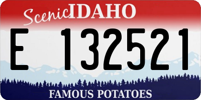 ID license plate E132521