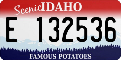 ID license plate E132536