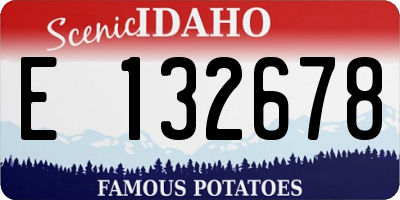 ID license plate E132678