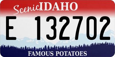 ID license plate E132702