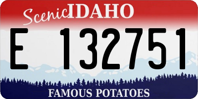 ID license plate E132751