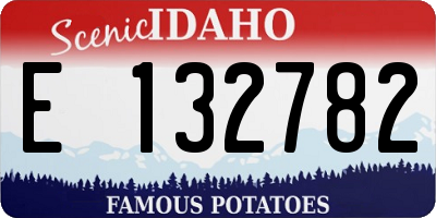 ID license plate E132782
