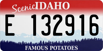 ID license plate E132916